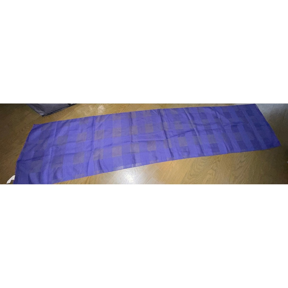 Purple Checkered Sheer Lightweight Rectangular Scarf Textured Pattern